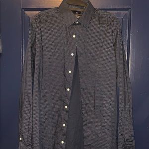 Blue with White dots button down shirt